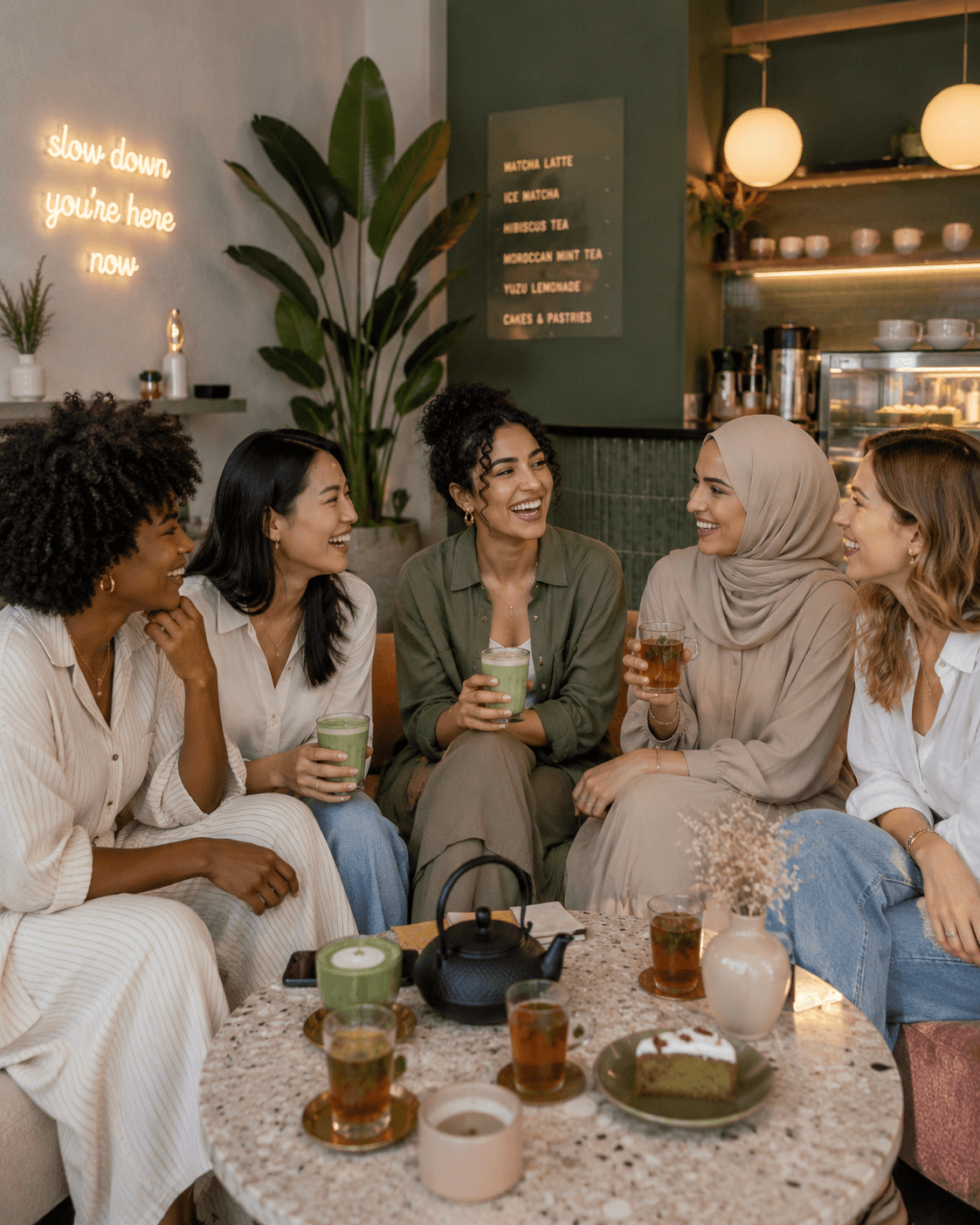 Femmes réunies autour d'un thé au Maroc